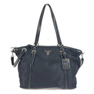 PRADA logo Bag Tote Bag Crossbody 2WAY Bag Shoulder Bag Leather / Nylon Navy